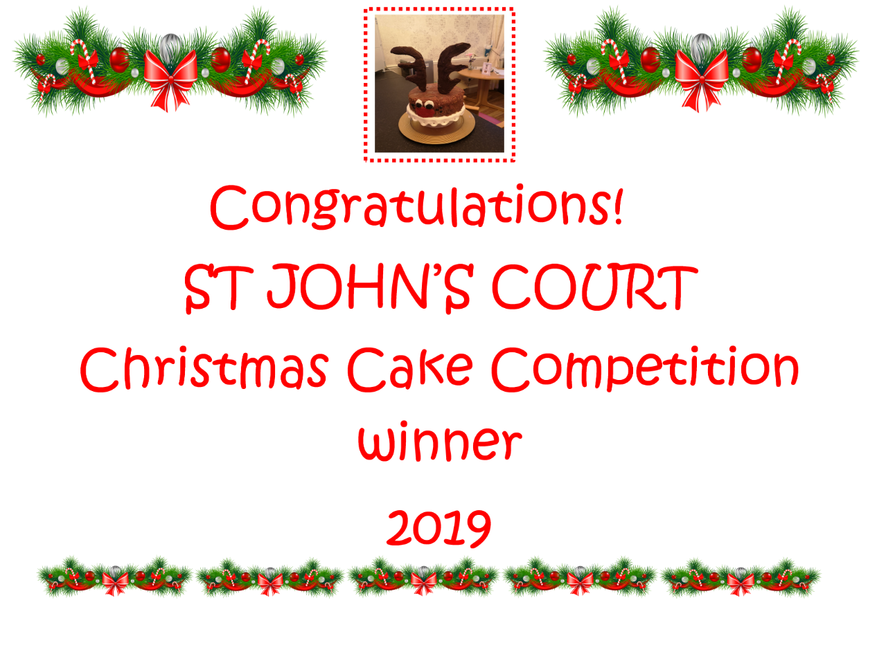 St John's Court - Winners of the Christmas Cake Competition Image